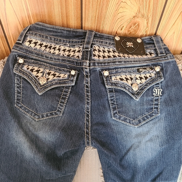 MISS ME Women's MID-RISE SKINNY bling pocket JEANS - Picture 4 of 9